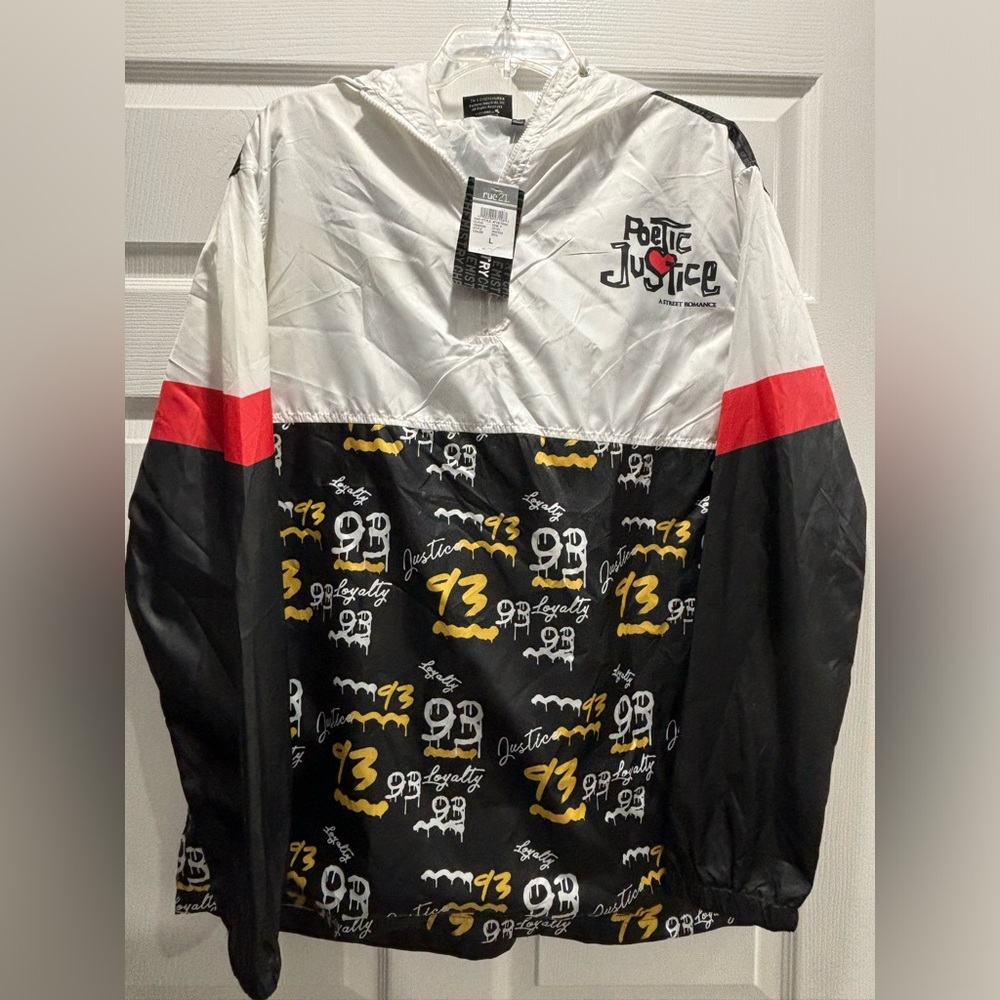 Chemistry brand Tupac Shakur
"Poetic Justice" windbreaker jacket Sz L Nwt
